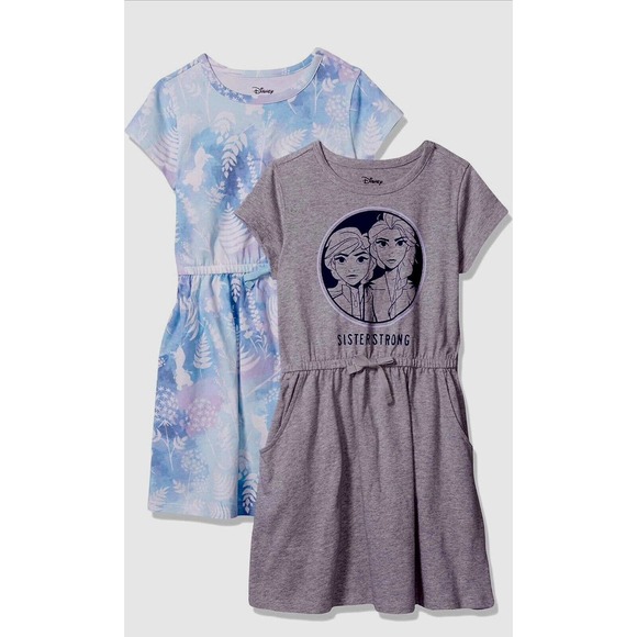 Spotted Zebra Disney Frozen Girls Short Sleeve Cinch-Waist Dress Sz: Small - Picture 1 of 3